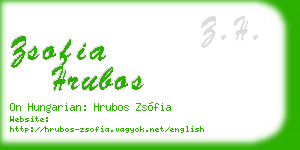 zsofia hrubos business card