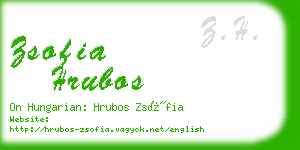 zsofia hrubos business card